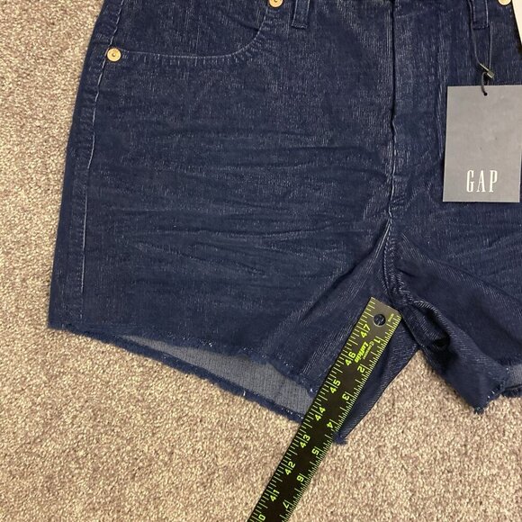 GAP Women's Corduroy Shorts 4 inch Blue Raw Edge Hem Cut Off Size 8 - NWT $49.95 - Picture 11 of 16